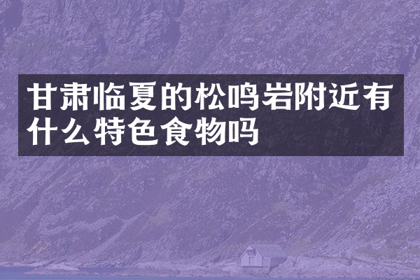 甘肃临夏的松鸣岩附近有什么特色食物吗