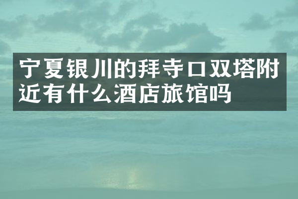 宁夏银川的拜寺口双塔附近有什么酒店旅馆吗