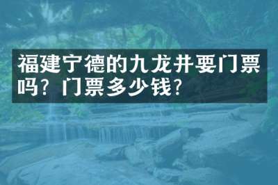 福建宁德的九龙井要门票吗？门票多少钱？