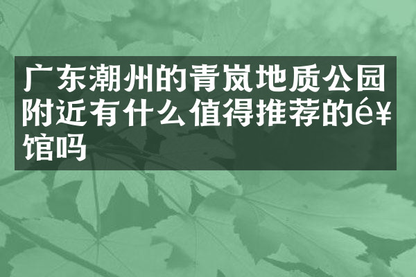 广东潮州的青岚地质公园附近有什么值得推荐的饭馆吗