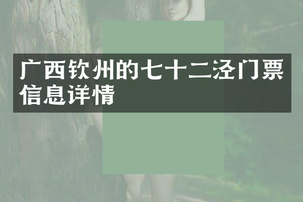 广西钦州的七十二泾门票信息详情