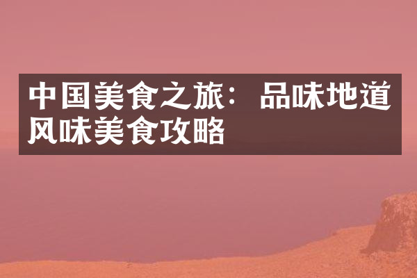 中国美食之旅：品味地道风味美食攻略
