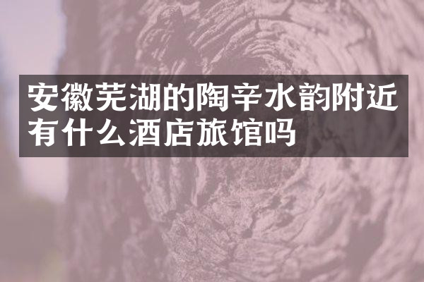 安徽芜湖的陶辛水韵附近有什么酒店旅馆吗