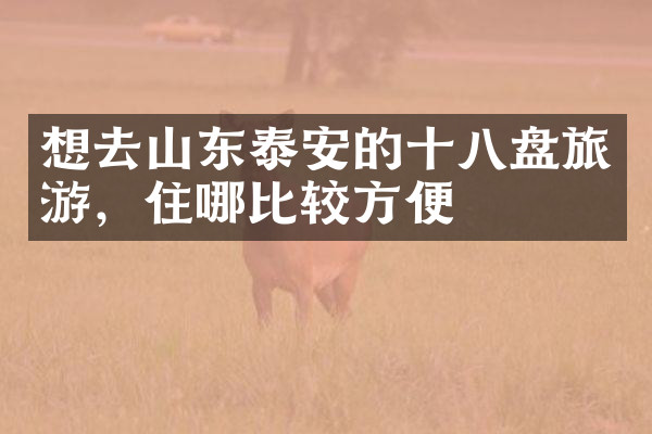 想去山东泰安的十八盘旅游，住哪比较方便