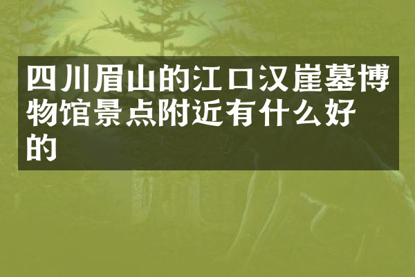 四川眉山的江口汉崖墓博物馆景点附近有什么好吃的
