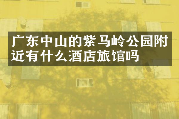 广东中山的紫马岭公园附近有什么酒店旅馆吗