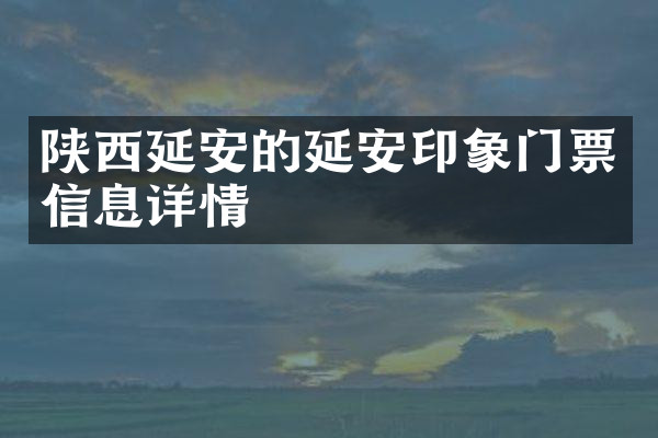 陕西延安的延安印象门票信息详情