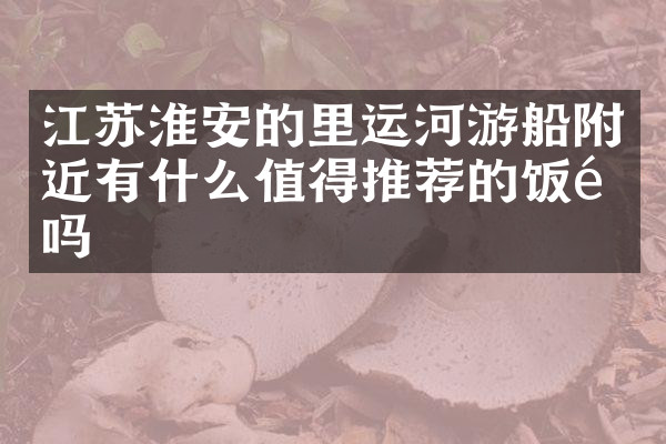 江苏淮安的里运河游船附近有什么值得推荐的饭馆吗