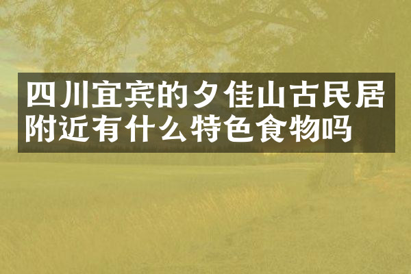 四川宜宾的夕佳山古民居附近有什么特色食物吗