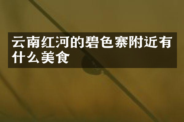 云南红河的碧色寨附近有什么美食