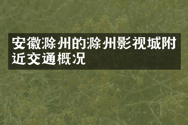 安徽滁州的滁州影视城附近交通概况