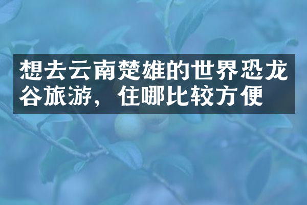 想去云南楚雄的世界恐龙谷旅游，住哪比较方便
