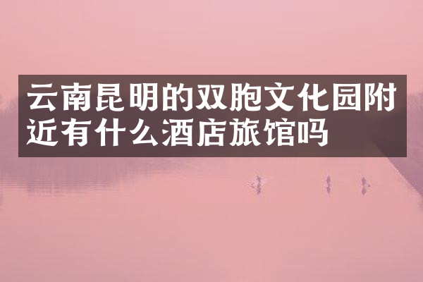 云南昆明的双胞文化园附近有什么酒店旅馆吗
