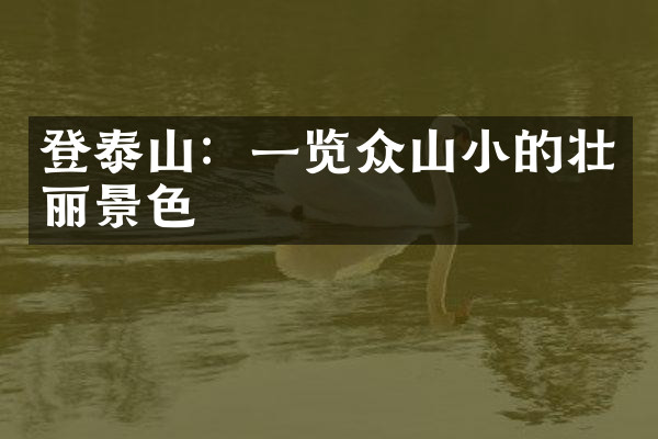 登泰山：一览众山小的壮丽景色