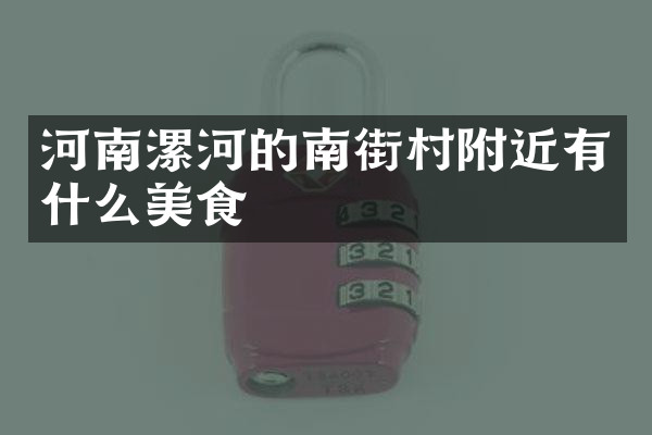 河南漯河的南街村附近有什么美食