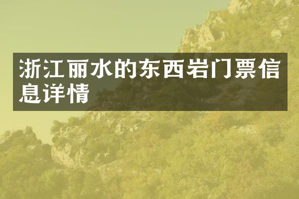 浙江丽水的东西岩门票信息详情