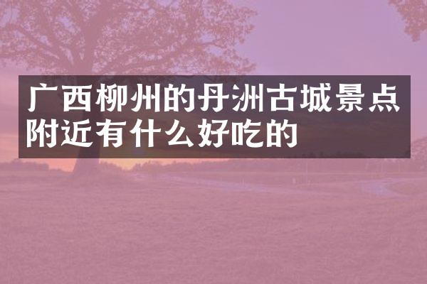 广西柳州的丹洲古城景点附近有什么好吃的