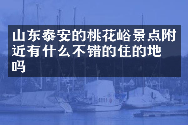 山东泰安的桃花峪景点附近有什么不错的住的地方吗