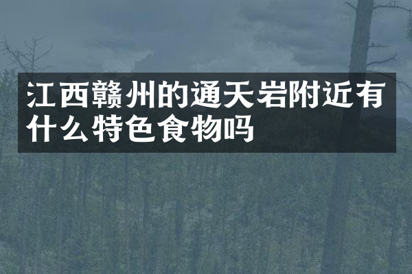 江西赣州的通天岩附近有什么特色食物吗