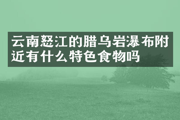 云南怒江的腊乌岩瀑布附近有什么特色食物吗