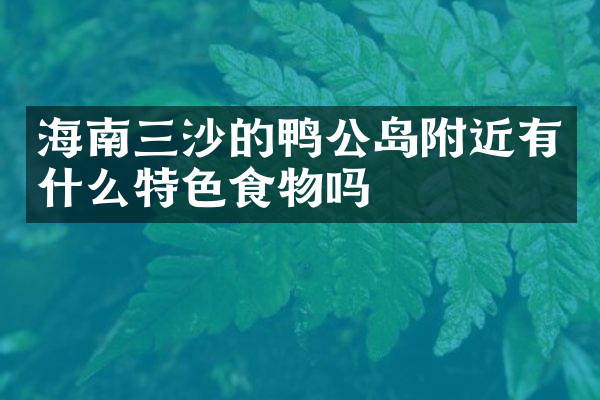 海南三沙的鸭公岛附近有什么特色食物吗