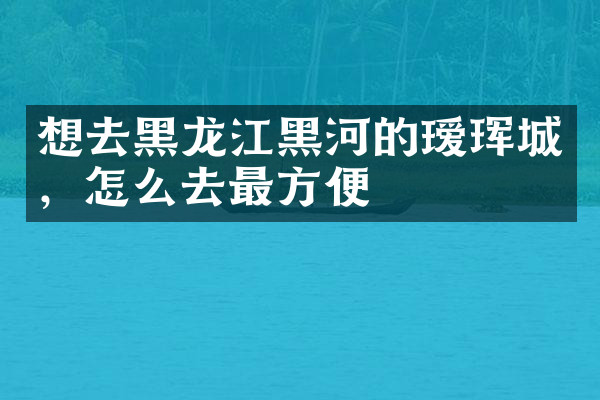 想去黑龙江黑河的瑷珲城，怎么去最方便
