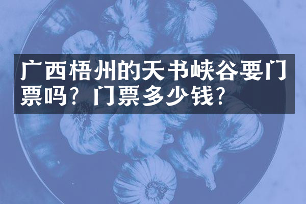 广西梧州的天书峡谷要门票吗？门票多少钱？