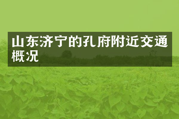 山东济宁的孔府附近交通概况