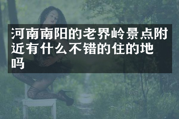 河南南阳的老界岭景点附近有什么不错的住的地方吗