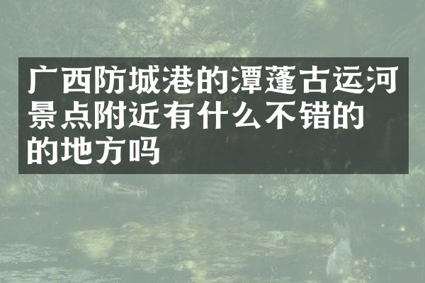 广西防城港的潭蓬古运河景点附近有什么不错的住的地方吗