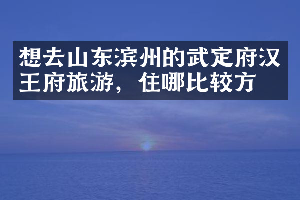 想去山东滨州的武定府汉王府旅游，住哪比较方便