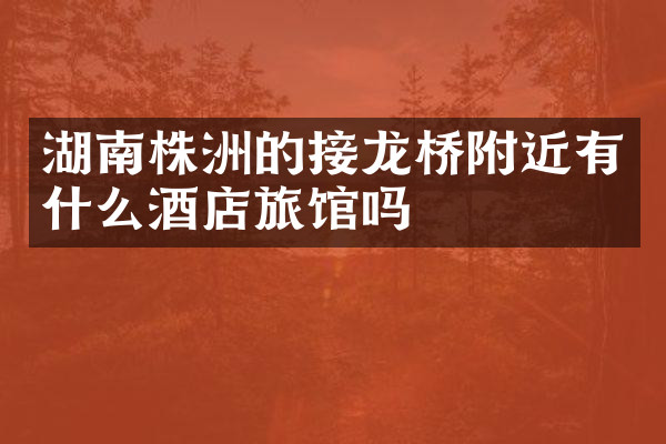 湖南株洲的接龙桥附近有什么酒店旅馆吗
