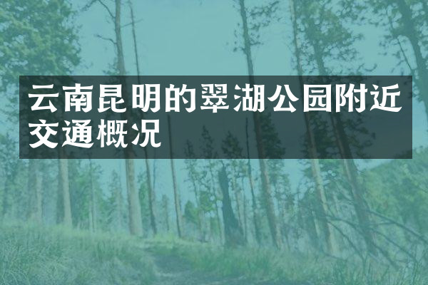 云南昆明的翠湖公园附近交通概况