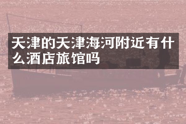 天津的天津海河附近有什么酒店旅馆吗