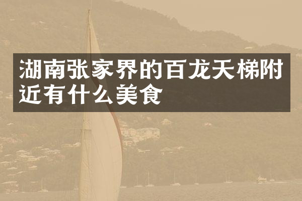 湖南张家界的百龙天梯附近有什么美食