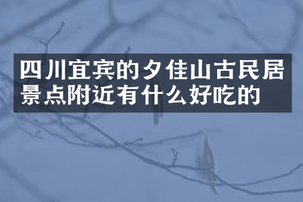 四川宜宾的夕佳山古民居景点附近有什么好吃的