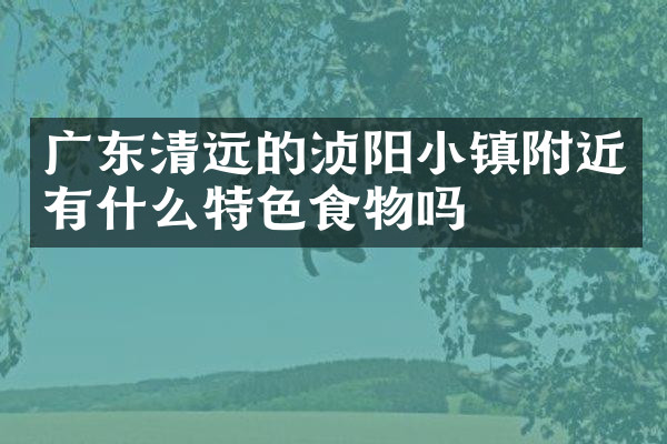 广东清远的浈阳小镇附近有什么特色食物吗