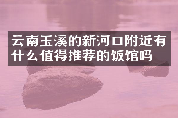 云南玉溪的新河口附近有什么值得推荐的饭馆吗