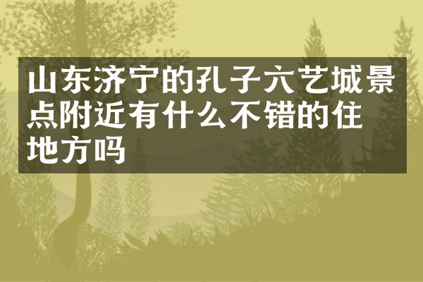 山东济宁的孔子六艺城景点附近有什么不错的住的地方吗