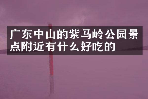 广东中山的紫马岭公园景点附近有什么好吃的