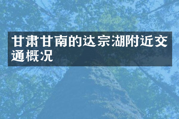 甘肃甘南的达宗湖附近交通概况