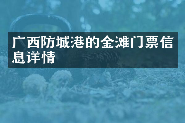 广西防城港的金滩门票信息详情