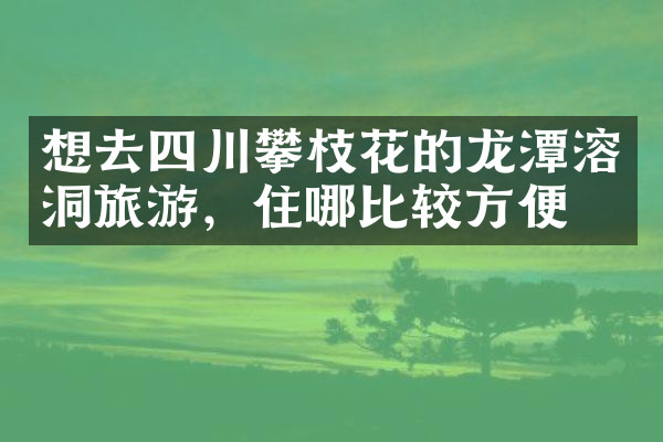 想去四川攀枝花的龙潭溶洞旅游，住哪比较方便