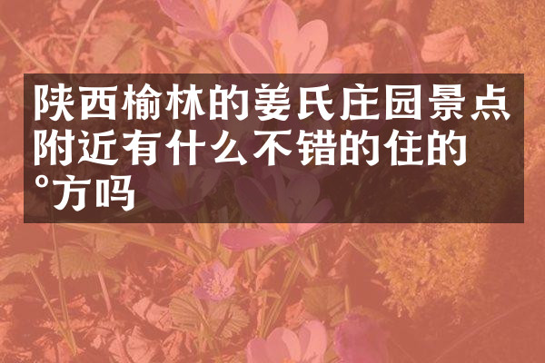 陕西榆林的姜氏庄园景点附近有什么不错的住的地方吗