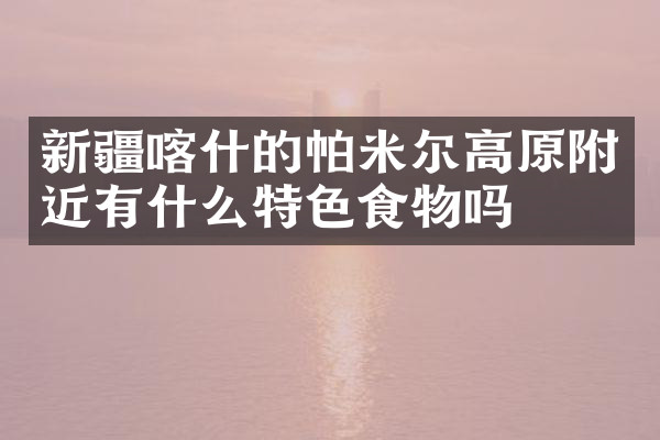 新疆喀什的帕米尔高原附近有什么特色食物吗
