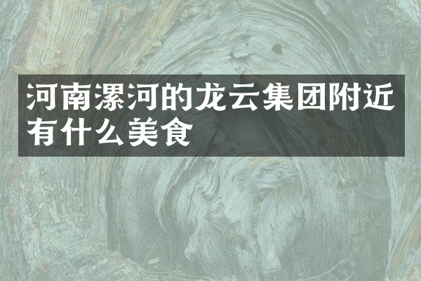 河南漯河的龙云集团附近有什么美食