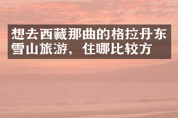 想去西藏那曲的格拉丹东雪山旅游，住哪比较方便
