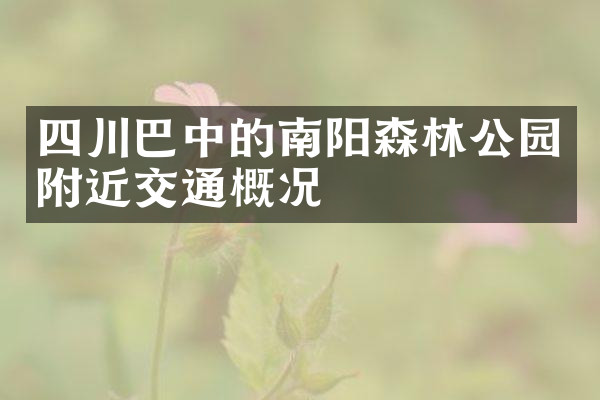 四川巴中的南阳森林公园附近交通概况