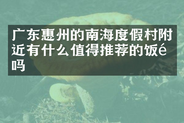 广东惠州的南海度假村附近有什么值得推荐的饭馆吗