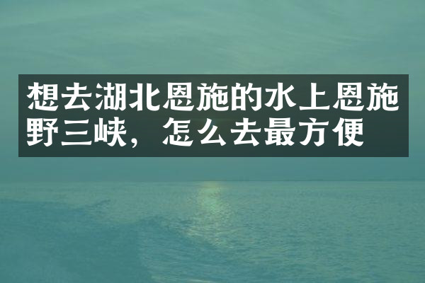 想去湖北恩施的水上恩施野三峡，怎么去最方便